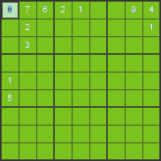 Sudoku návod - jedno možné číslo - riešenie